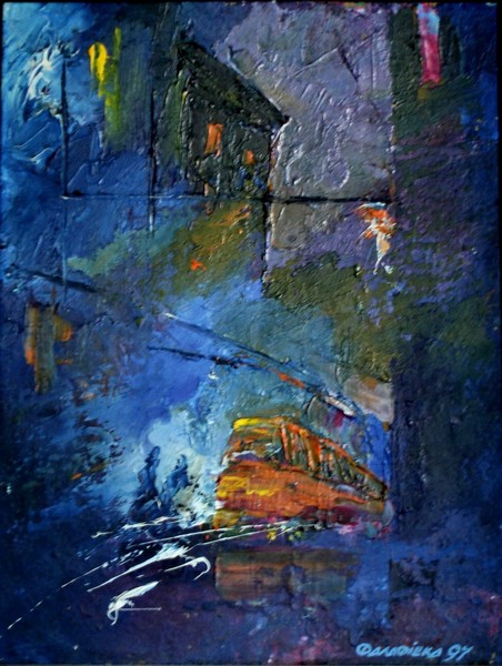Tram in the city