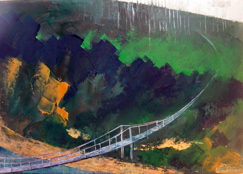 Footbridge over the river Cheremosh