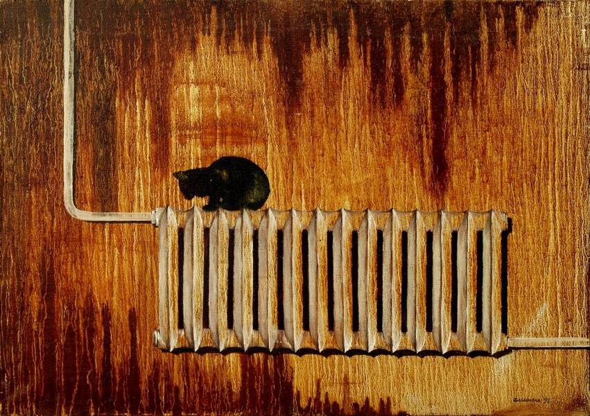 Cat on radiator