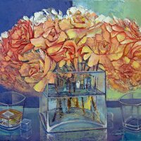 Roses and whisky with ice