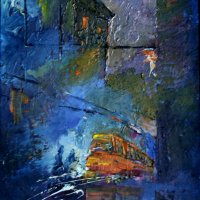 Tram in the city
