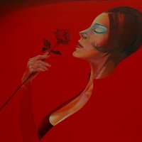 Crimson-red rose